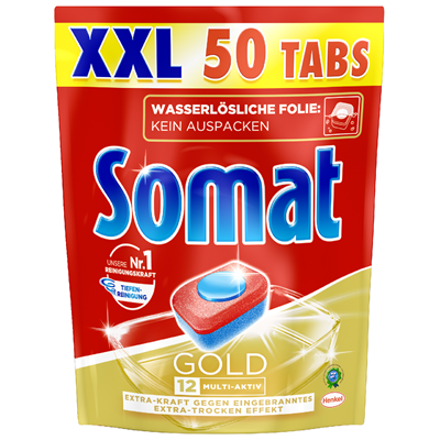Somat Geschirrspültabs 12 Gold Multi-Aktiv XXL - 50 Tabs